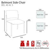 MA Belmont Fabric or Vinyl Upholstered Stackable Side Chair