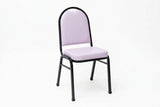 MA Bistro Fabric or Vinyl Upholstered Metal Legs Hospitality Stackable Chair
