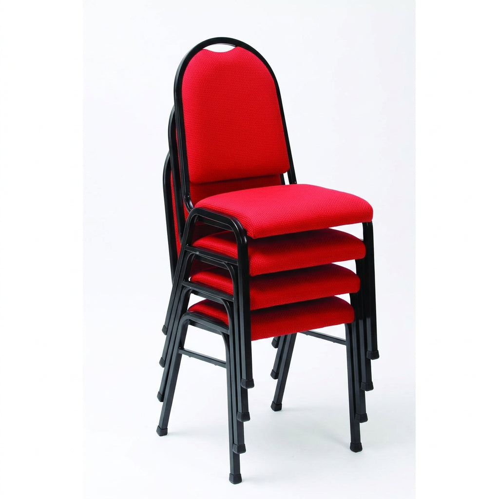 MA Bistro Fabric or Vinyl Upholstered Metal Legs Hospitality Stackable Chair