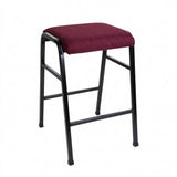 MA Bistro Fabric or Vinyl Upholstered Metal Legs Hospitality Stackable Barstool