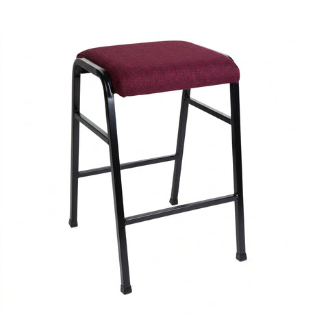 MA Bistro Fabric or Vinyl Upholstered Metal Legs Hospitality Stackable Barstool
