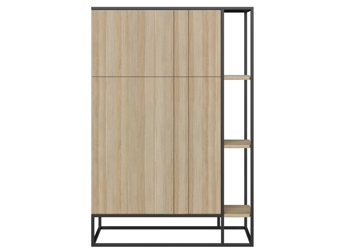 DD Benni Welded Framed 2 Door Storage Cupboard with Open Shelves