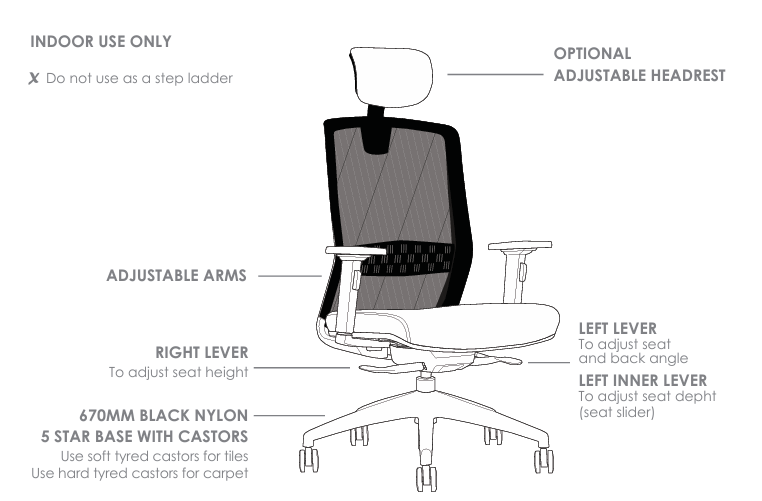 ST Bolt Mesh Back Executive Chair with Headrest