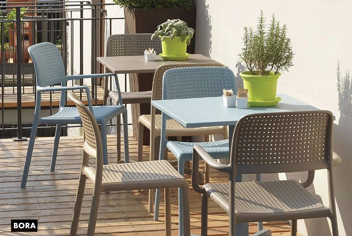 EZ Bora Hospitality Outdoor Stackable Dining Chair