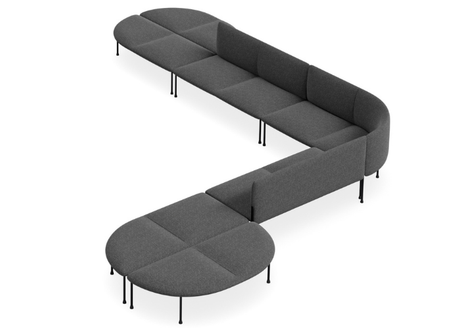 DD Bowral Fabric Upholstered 13 Seater Angle Breakout Seating