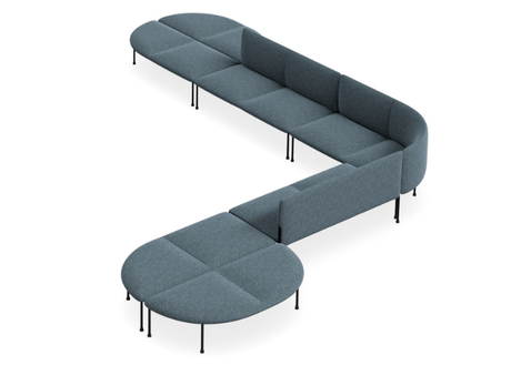 DD Bowral Fabric Upholstered 13 Seater Angle Breakout Seating