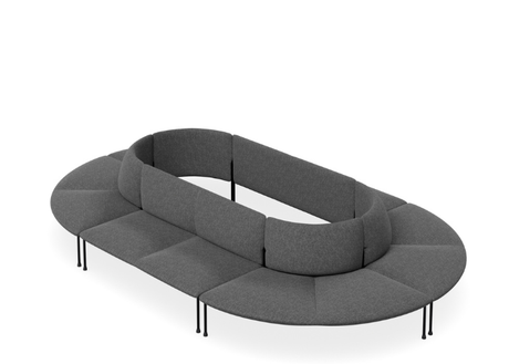 DD Bowral Fabric Upholstered 12 Seater Oval Breakout Seating