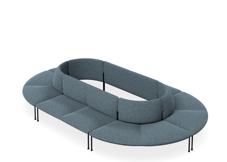 DD Bowral Fabric Upholstered 12 Seater Oval Breakout Seating