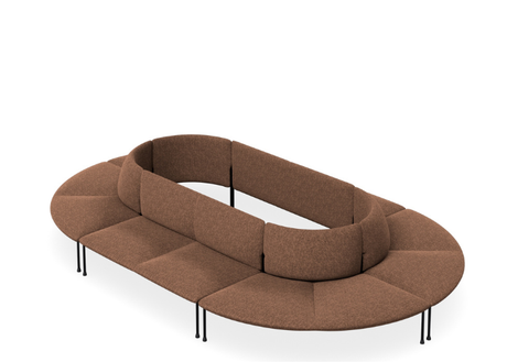 DD Bowral Fabric Upholstered 12 Seater Oval Breakout Seating