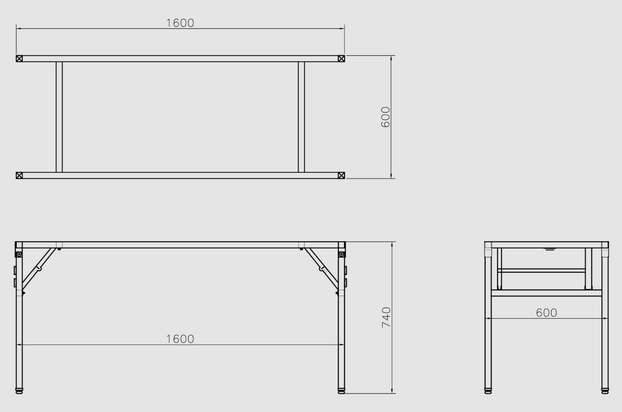 FL Brooklyn Hospitality Rectangular Trestle Table