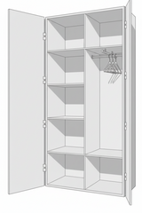 DD CC Plus 2 Swing Door 1050 Width Coat Cupboard