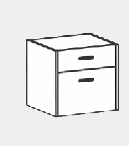 DD CC Plus 1 Drawer 1 File Drawer Under Desk Freestanding Pedestal
