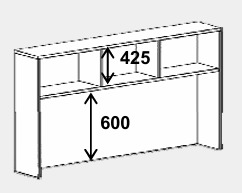 DD CC Plus Fixed Shelf Hutch for Desk or Buffet