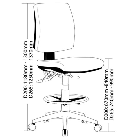 ST Click Fabric Upholstered Drafting Chair