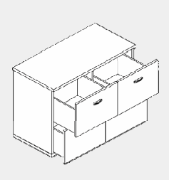 DD CC Plus 4 Drawer Filing Buffet