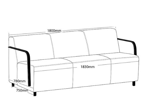 ST Concept Fabric Upholstered 3 Seater Lounge