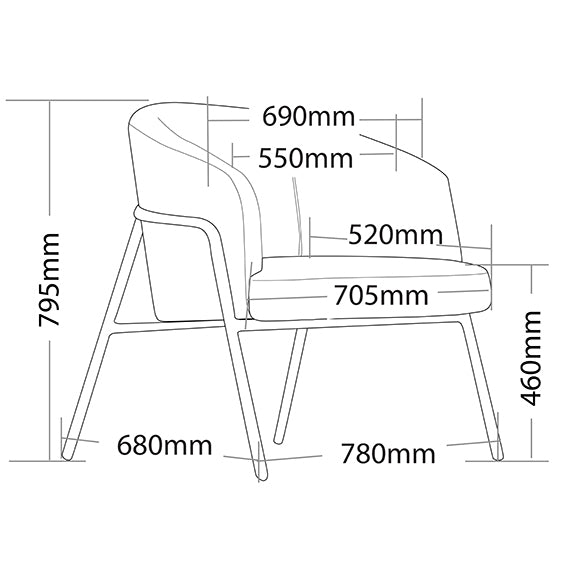 ST Cuppa Metal Legs Fully Upholstered Breakout Chair