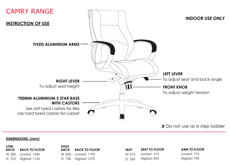 ST Camry PU Leather High Back Executive Chair