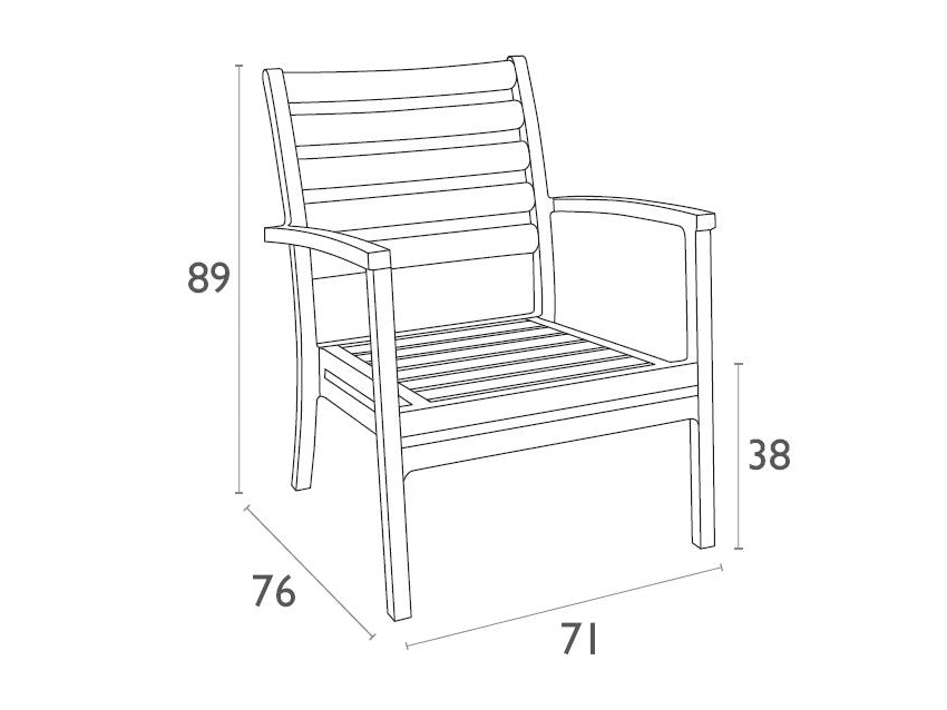 FL Artemis Hospitality Outdoor Armchair with Seat Cushion