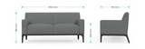 OL Cedar PU Leather Upholstered 2 Seater Breakout Lounge