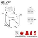 MA Sabi Stackable Chrome Sled Base Chair