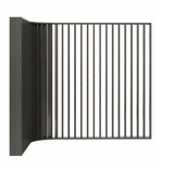 DD Combination Slat Wall with Curved Corner Space Divider