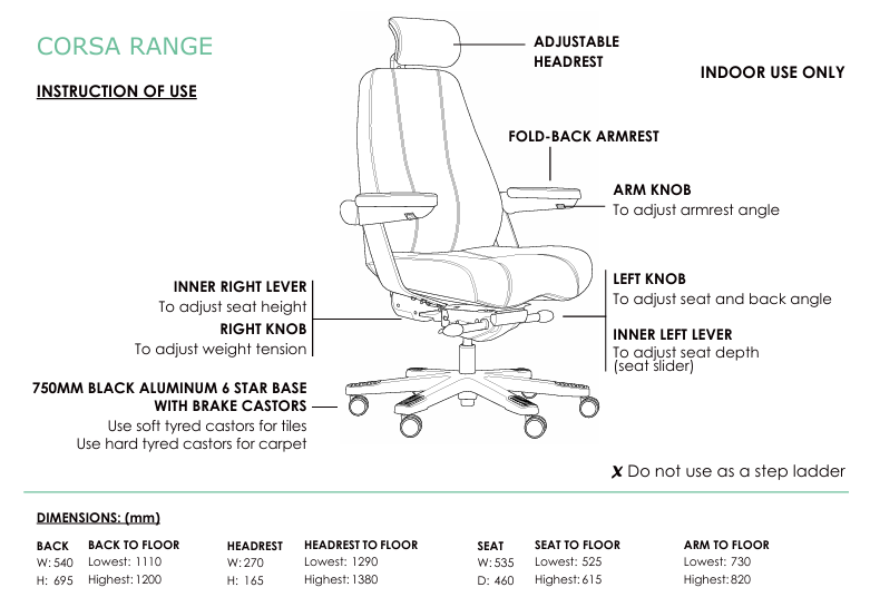 ST Corsa Multishift High Back Heavy Weight Leather Executive Chair