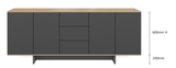 DD Guingamp 4 Door 3 Drawer Credenza Buffet