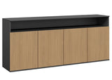 DD Chartres 4 Door Credenza Buffet with Open Cavity Storage