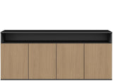 DD Chartres 4 Door Credenza Buffet with Open Cavity Storage