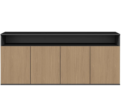 DD Chartres 4 Door Credenza Buffet with Open Cavity Storage