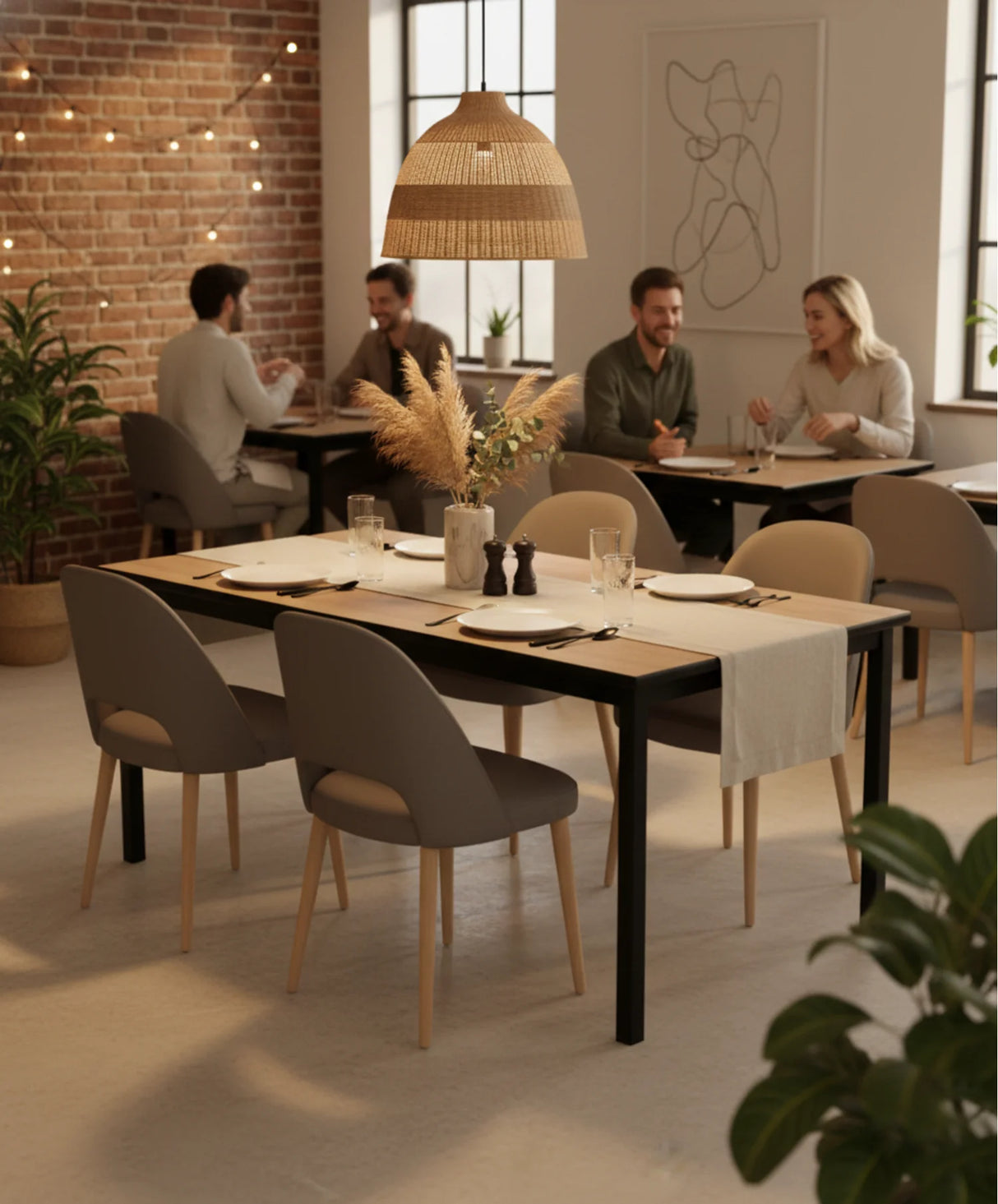 FL Orleans Fabric Upholstered Aluminium Legs Hospitality Dining Chair