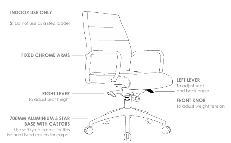 ST Cruz High Back PU Leather Upholstered Executive Chair