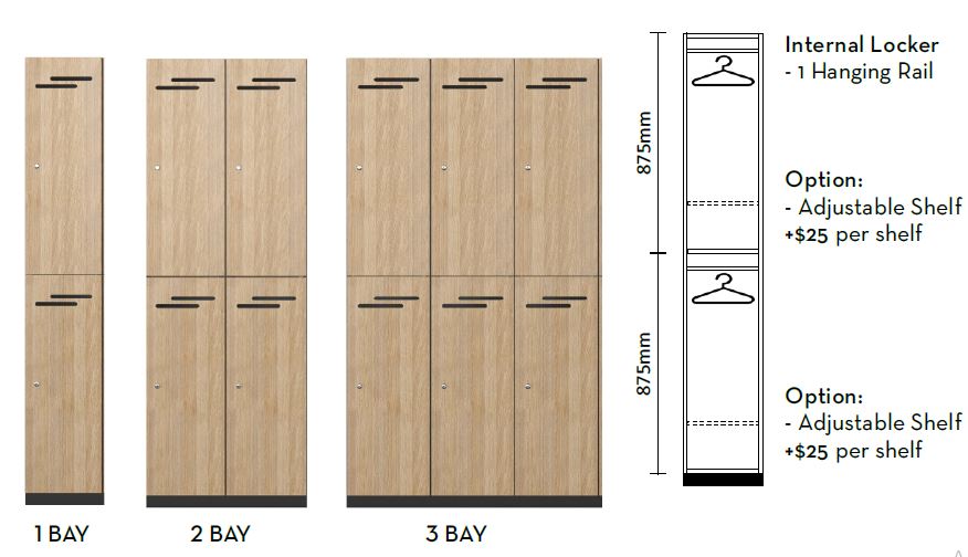 DD 2 Door Melamine Board Lockers