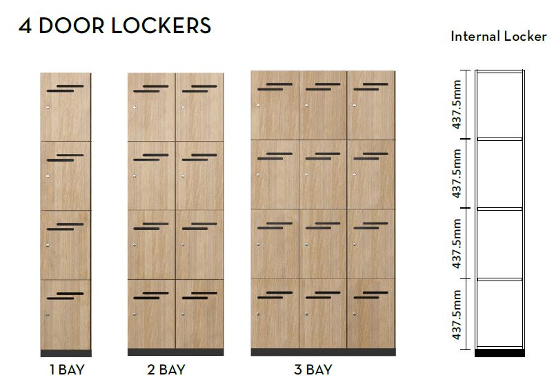 DD 1800mm High 4 Door Locker