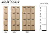 DD 1800mm High 4 Door Locker