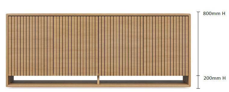 DD Vesoul Ink Line 4 Door Credenza Buffet