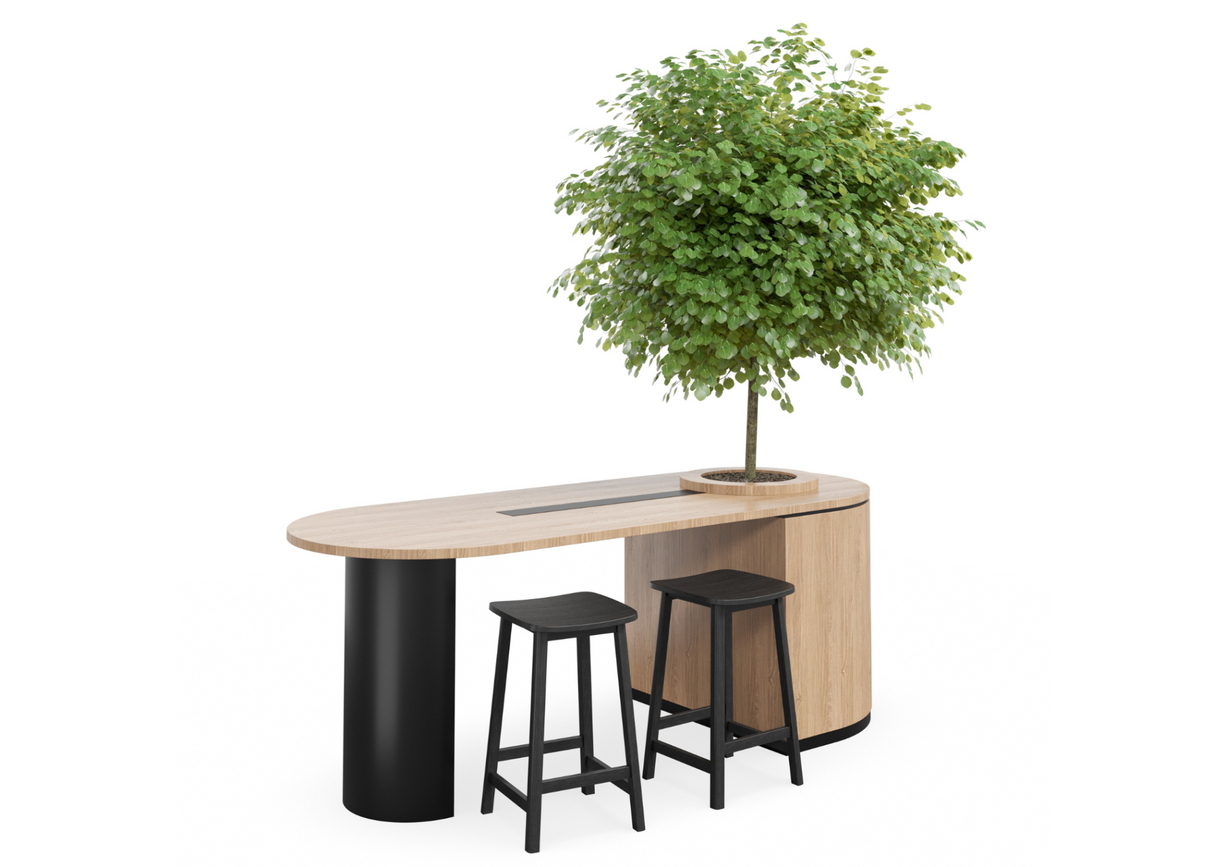 DD Eden Garden Curved End Planter Breakout Dining Bench