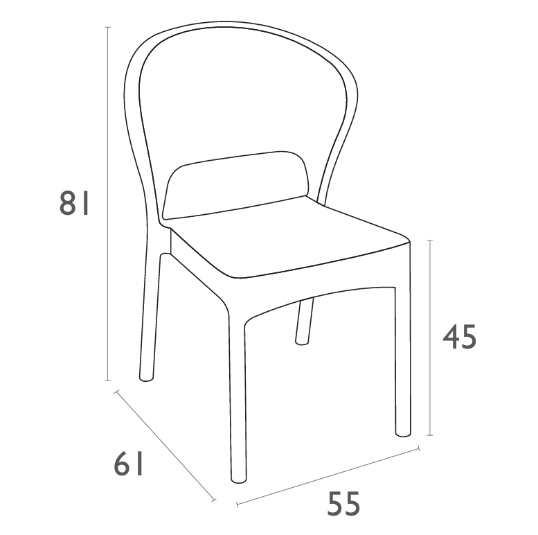 FL Daytona Hospitality Outdoor Stackable Dining Chair