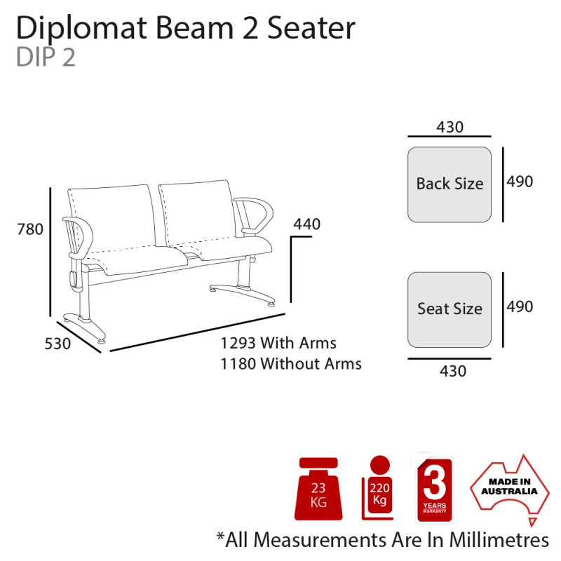 MA Diplomat Upholstered Beam Seating