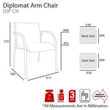 MA Diplomat Fabric Upholstered Stackable Visitor Armchair