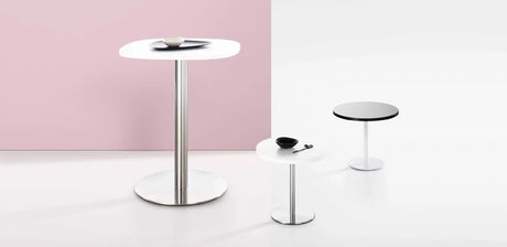 TW Disk Base Square Top Bar Table