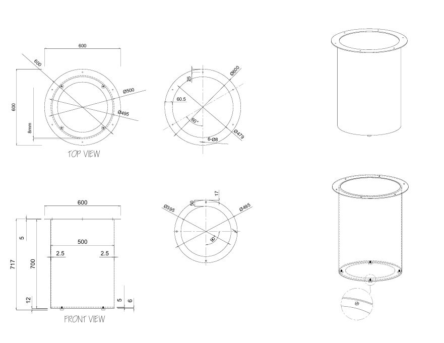 RL Drum Base Round Meeting Table Frame