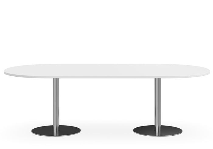 DD Duo Verse Polished Stainless Steel Base Boardroom Table