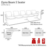 MA Dyno 40 Upholstered Beam Seating