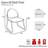 MA Dino 50 Fabric Upholstered Stackable Sled Base Visitor Chair