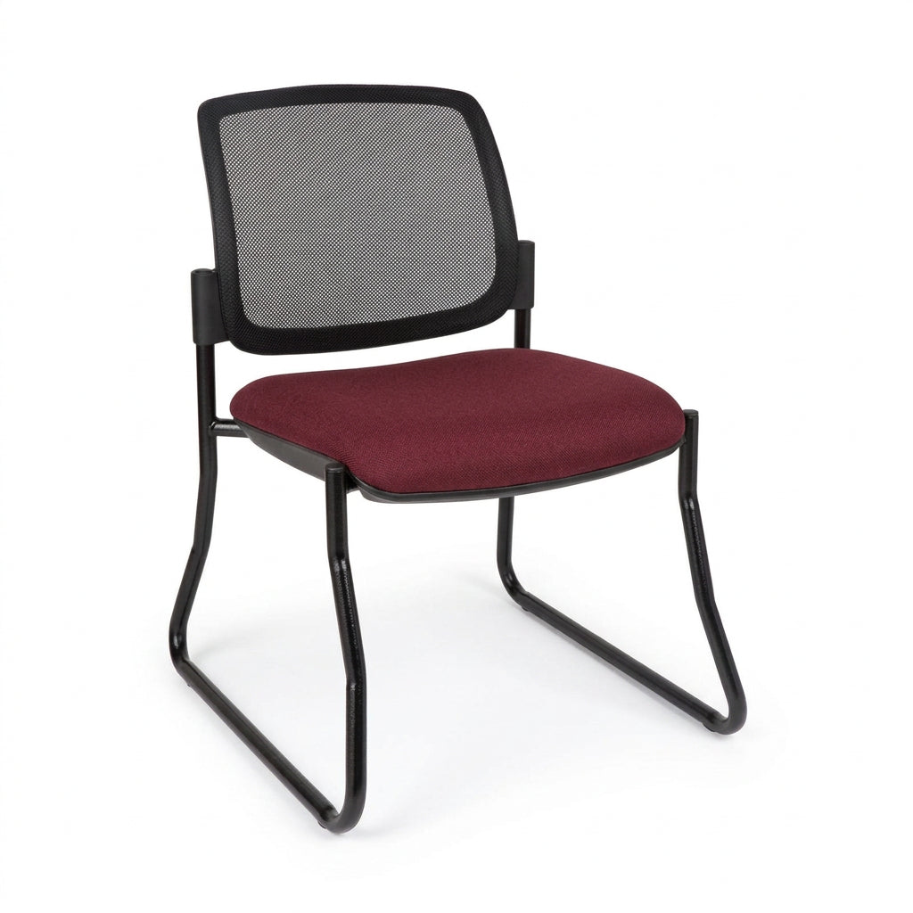 MA Dino 60 Fabric or Vinyl Upholstered Stackable Sled Base Visitor Chair
