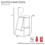 MA Edutech Stackable 4 Leg Barstool