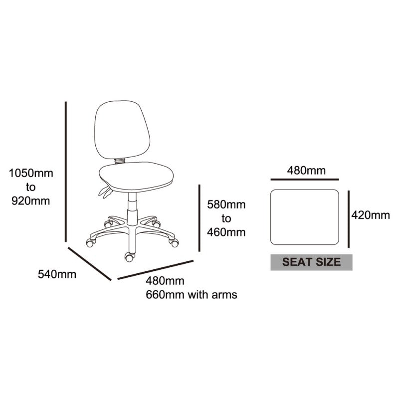 MA Ergo 300 Fabric Upholstered Low Back Task Chair