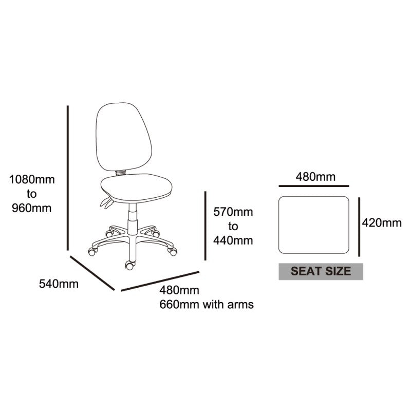 MA Ergo 300 Fabric High Back Task Chair with Arms